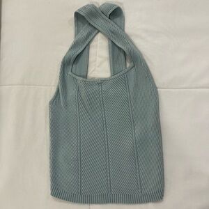 Abercrombie Crisscross Light Blue Sweater Knit Tank Top